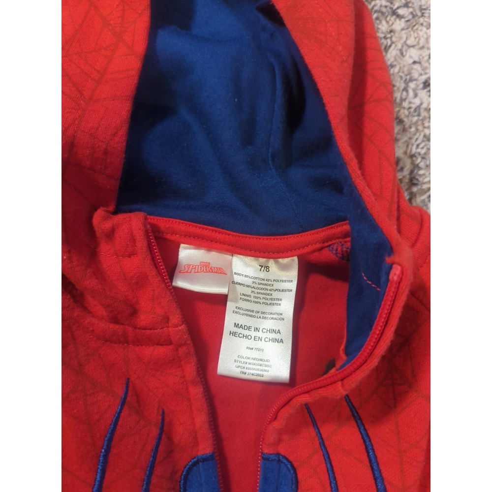 Marvel Spiderman 2 Piece Set, Zip Up Hoodie and Joggers Kids Sz 7/8 - Picture 3 of 9